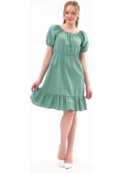 Kadın Beli Lastikli Tery Coton Elbise 4367/95 fırsatları