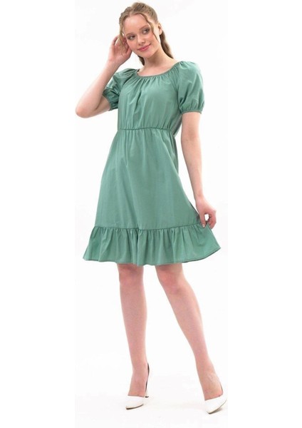 Kadın Beli Lastikli Tery Coton Elbise 4367/95 indirimleri