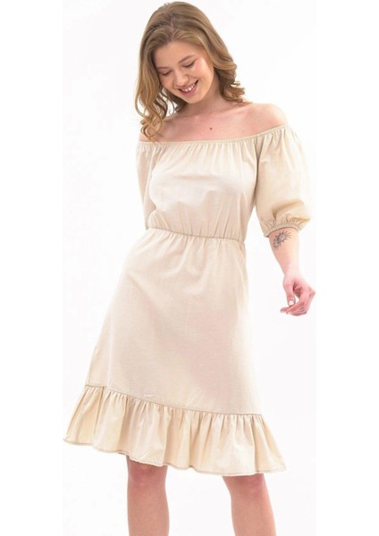 Kadın Beli Lastikli Tery Coton Elbise 4367/95 fırsatları