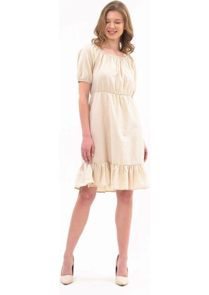 Kadın Beli Lastikli Tery Coton Elbise 4367/95 indirimleri
