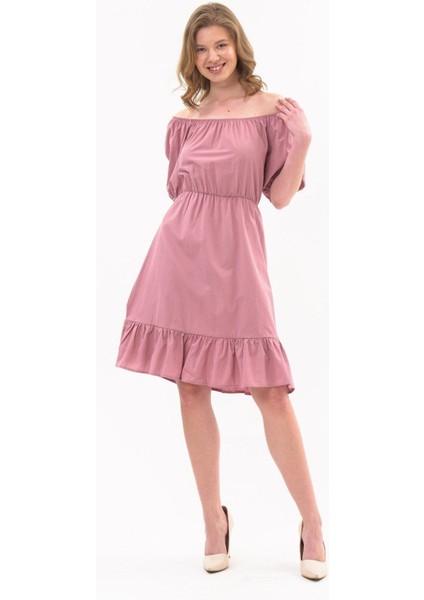 Kadın Beli Lastikli Tery Coton Elbise 4367/95 modelleri