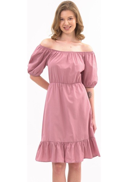 Kadın Beli Lastikli Tery Coton Elbise 4367/95 fırsatları