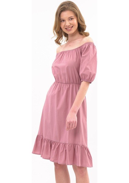 Kadın Beli Lastikli Tery Coton Elbise 4367/95 indirimleri