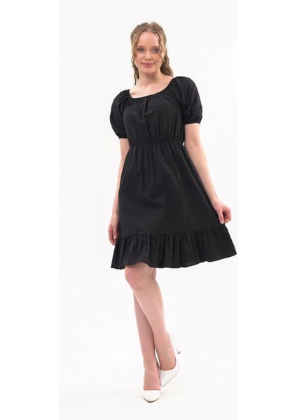 Kadın Beli Lastikli Tery Coton Elbise 4367/95 modelleri