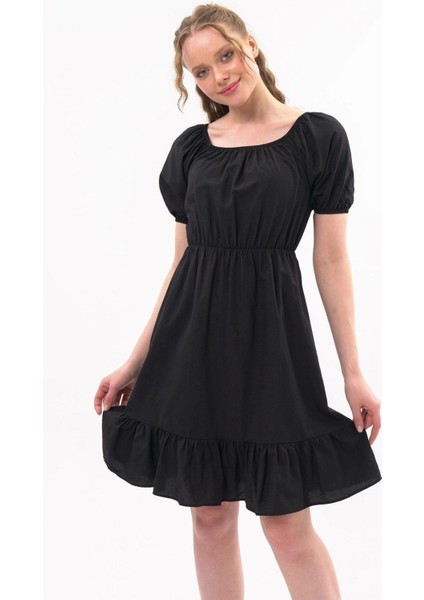 Kadın Beli Lastikli Tery Coton Elbise 4367/95 indirimleri