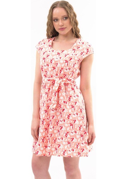 Kadın Somon kare Yaka cep Detaylı Mini Elbise 4434-97 indirimleri