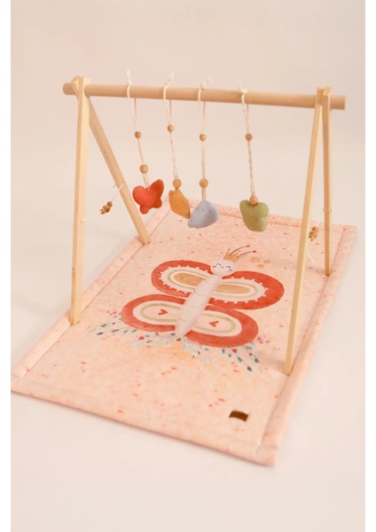 Bebek Oyun Halısı Ahşap Oyun Matı Oyuncaklı Yenidoğan Aktivite Etkinlik Egzersiz Baby Gym Wings
