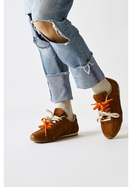 Hakiki Deri Sue Taba Süet Çift Bağcıklı Sneakers fiyatları