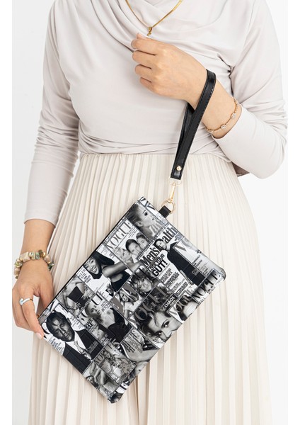Kadın Desenli Clutch Portföy Çanta