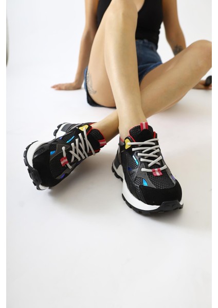Moe Siyah File Detaylı Bağcıklı Sneakers modelleri