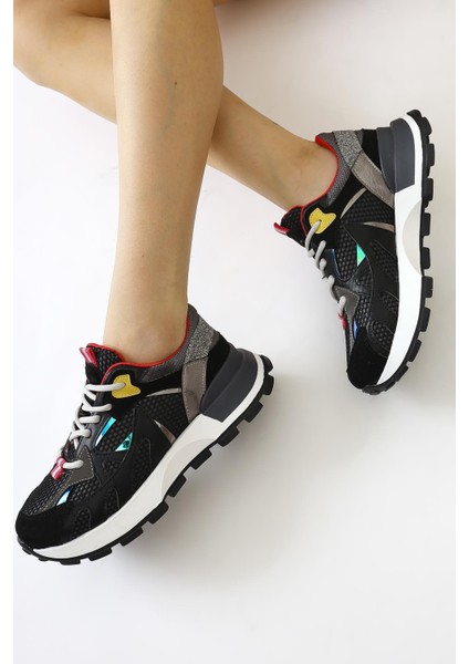 Moe Siyah File Detaylı Bağcıklı Sneakers fırsatları