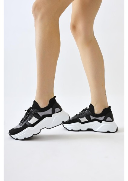 Mireia Siyah Süet Detaylı Örgü Sneakers modelleri