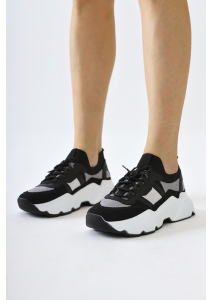 Mireia Siyah Süet Detaylı Örgü Sneakers fırsatları