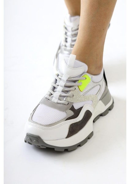 Netta Beyaz File Detaylı Bağcıklı Sneakers modelleri