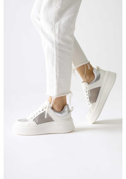 Emilina Beyaz Fileli Bağcıklı Sneakers fiyatları