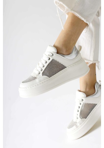 Emilina Beyaz Fileli Bağcıklı Sneakers modelleri