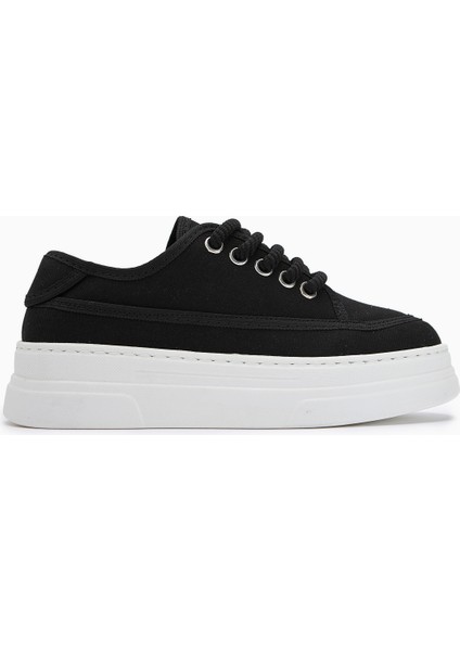 Sassa Siyah Yüksek Tabanlı Bağcıklı Kadın Sneaker fırsatları