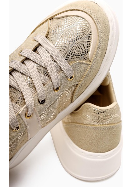 Julissa Bej Süet Parlak Desenli Kalın Taban Kadın Sneakers indirimleri