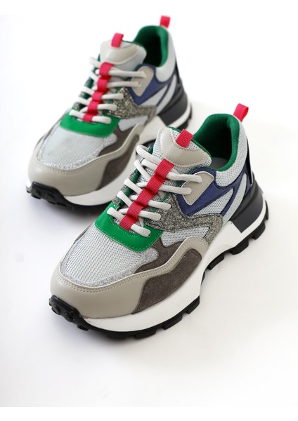 Netta Gri File Detaylı Bağcıklı Sneakers fiyatları
