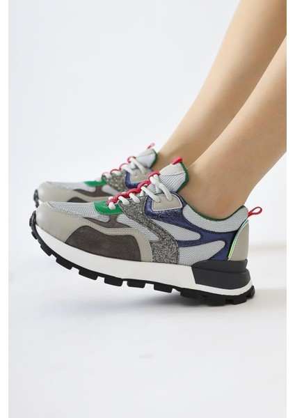 Netta Gri File Detaylı Bağcıklı Sneakers modelleri