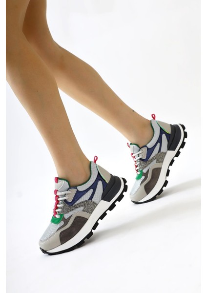 Netta Gri File Detaylı Bağcıklı Sneakers fırsatları