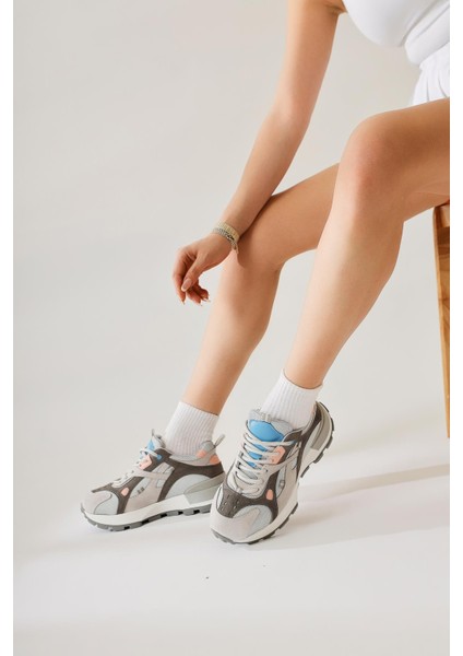 Siska Mavi-Gri Bağcıklı Yüksek Taban Sneakers modelleri