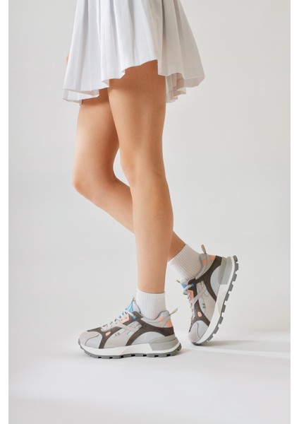 Siska Mavi-Gri Bağcıklı Yüksek Taban Sneakers fırsatları