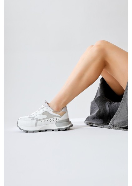 Sin Beyaz Bağcıklı Yüksek Taban Sneakers indirimleri