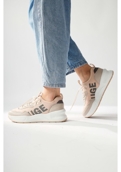 Mintra Bej Dalgıç Kumaş Baksılı Sneakers modelleri