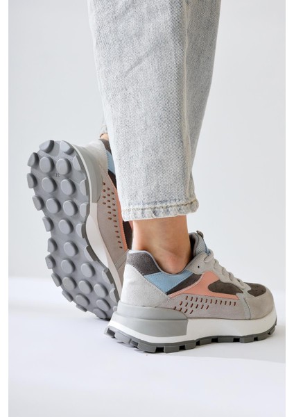 Sin Gri-Mavi Süet Bağcıklı Yüksek Taban Sneakers modelleri