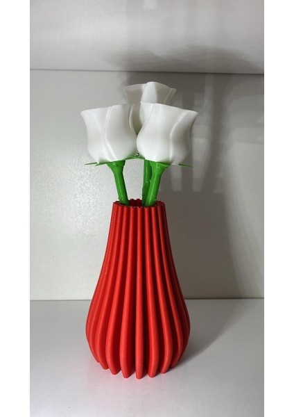 3D Baskı Gri Dekoratif Plastik Vazo – Özgün Tasarım Raf & Masa Süsü fiyatları