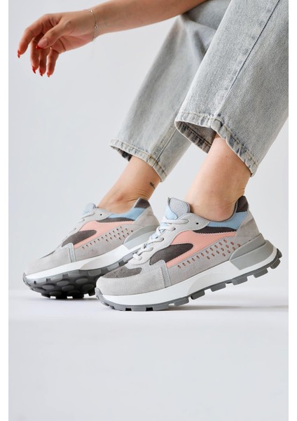 Sin Gri-Mavi Süet Bağcıklı Yüksek Taban Sneakers indirimleri