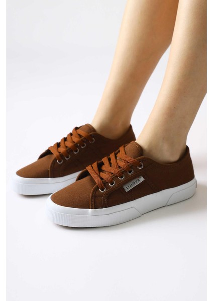 Timon Kahve Rahat Taban Keten Sneakers