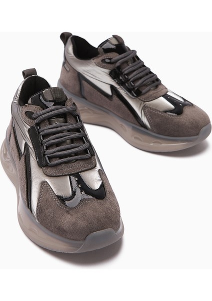 Tolin Gri Paraşüt Kumaşlı Kadın Sneakers Ayakkabı fırsatları