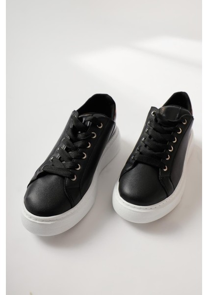 Tinka Siyah Kalın Tabanlı Leopar Detaylı Sneakers indirimleri