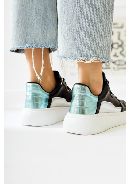 Deena Siyah Kalın Tabanlı Taş Detaylı Sneakers modelleri