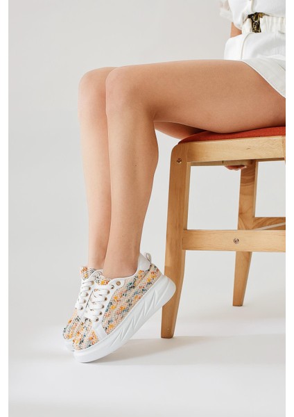 Silfa Beyaz Örgü Desenli Yüksek Taban Bağcıklı Sneakers fiyatları