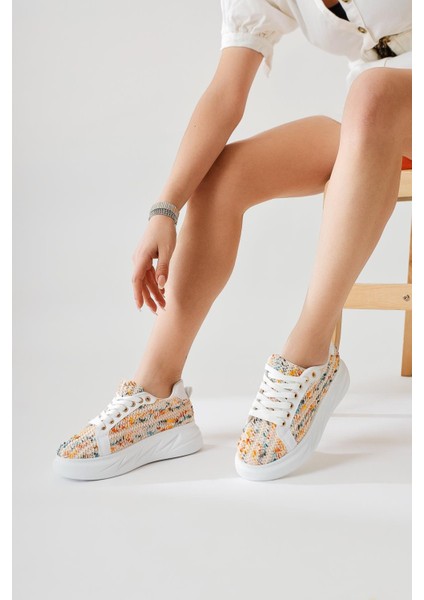 Silfa Beyaz Örgü Desenli Yüksek Taban Bağcıklı Sneakers modelleri