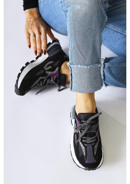 Bisera Siyah Triko-Süet Spor Ayakkabı fiyatları