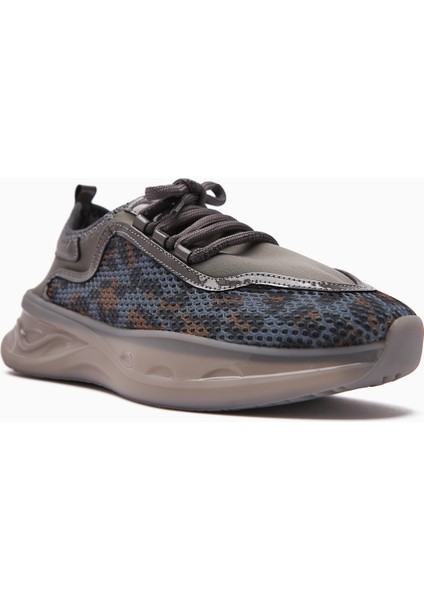 Erona Gri Leopar Desenli Rugan Detaylı Kadın Spor Ayakkabı modelleri