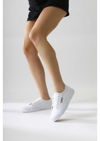 Timon Beyaz Rahat Taban Keten Sneakers fırsatları