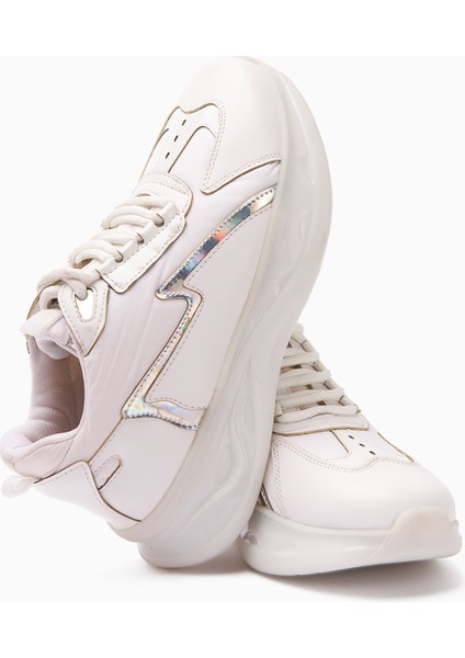 Tolin Beyaz Paraşüt Kumaşlı Kadın Sneakers Ayakkabı