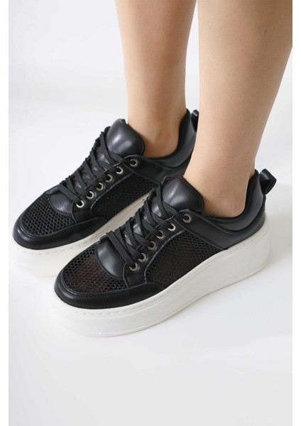 Emilina Siyah Fileli Bağcıklı Sneakers modelleri