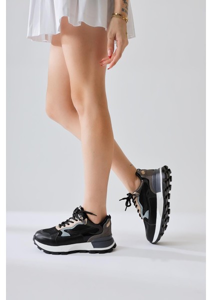 Shokat Siyah Bağcıklı Süet Yüksek Taban Sneakers fırsatları