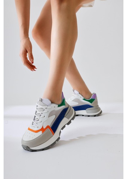 Sin Gri-Lacivert Süet Bağcıklı Yüksek Taban Sneakers