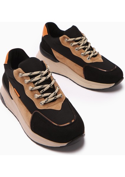 Tuana Siyah Nud Bağcıklı Kadın Sneakers Ayakkabı fiyatları