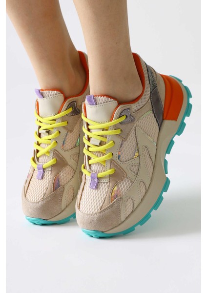 Moe Bej File Detaylı Bağcıklı Sneakers fırsatları