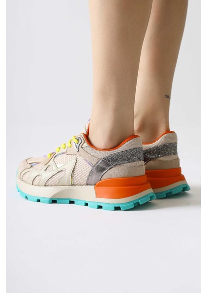 Moe Bej File Detaylı Bağcıklı Sneakers indirimleri