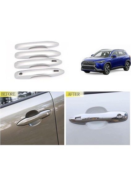 Toyoto Corolla Cross Kapı Kolu Sensörlü Abs (Plastik) Krom