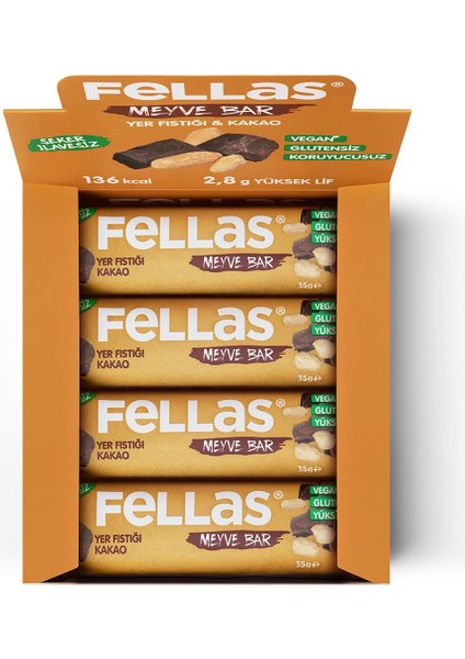 Meyve Bar - Yer Fıstığı & Kakao 35 g x 12 adet indirimleri